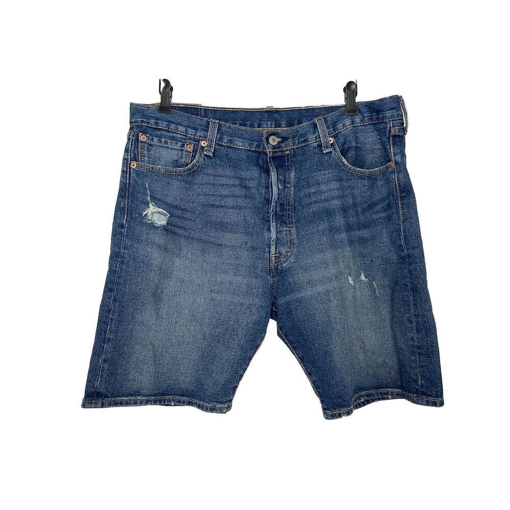 Levis 501 Shorts Mens 36 Button Fly Blue Jorts Denim 9" Inseam Jean